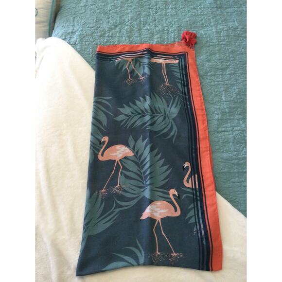 Lulla Collection by Bindya Flamingo scarf with tassels 34 x 74 - Picture 3 of 4